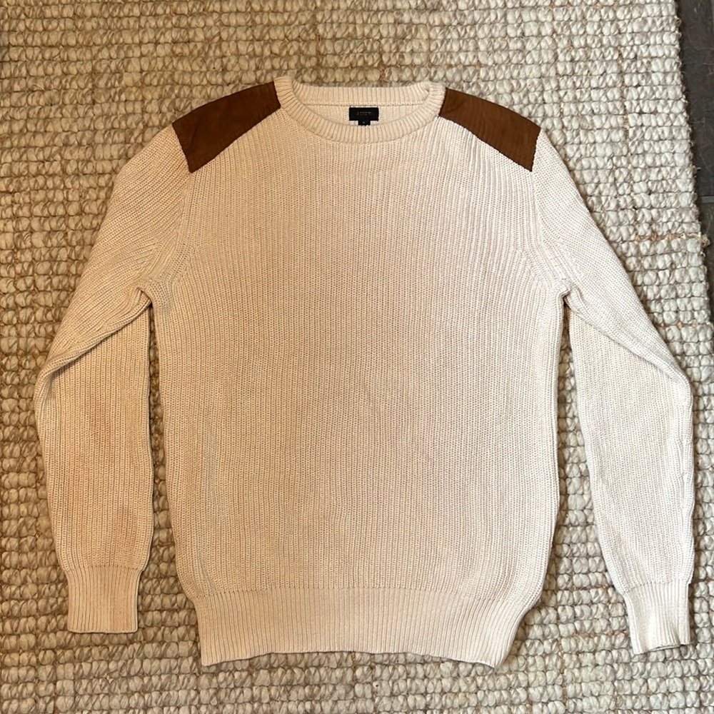 J Crew Suede Shoulder Sweater